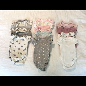 Lot of 17 preemie onesies LIKE NEW